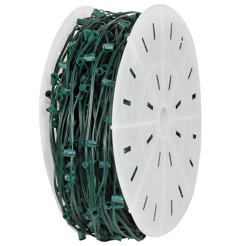 C7 Light Spool, 1000 Ft. Length, 12" Spacing, 10 Amp SPT2 Green Wire