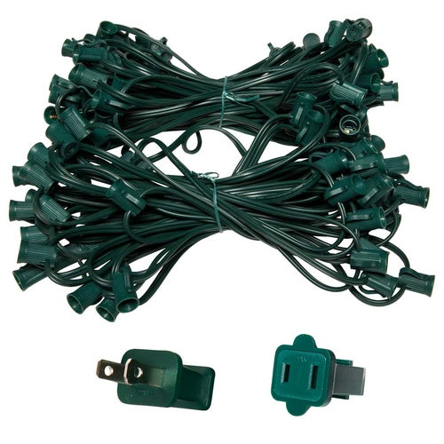 C7 Light Stringer, 100' Length, 12" Spacing, 10 Amp SPT2 Green Wire