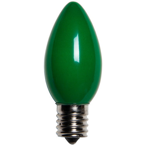 25 Bulbs - C9 Opaque Green, 7 Watt lamp