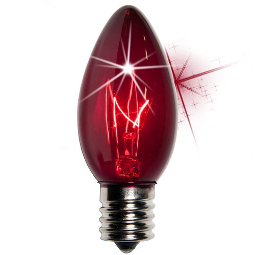 25 Bulbs - C9 Twinkle Triple Dipped Transparent Purple, 7 Watt lamp