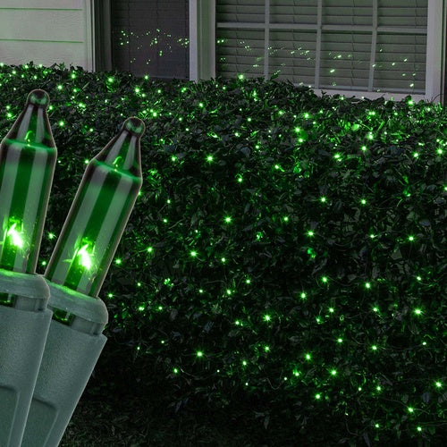 4' x 6' Green Christmas Net Lights, 150 Lamps on Green Wire