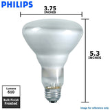 2Pk - Philips 65w 120v BR30 Frosted FL55 Duramax Incandescent Reflector Light Bulb_1