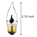 Philips 3W 120V Flicker Flame CA10 Clear E26 Base Incandescent Light Bulb - BulbAmerica
