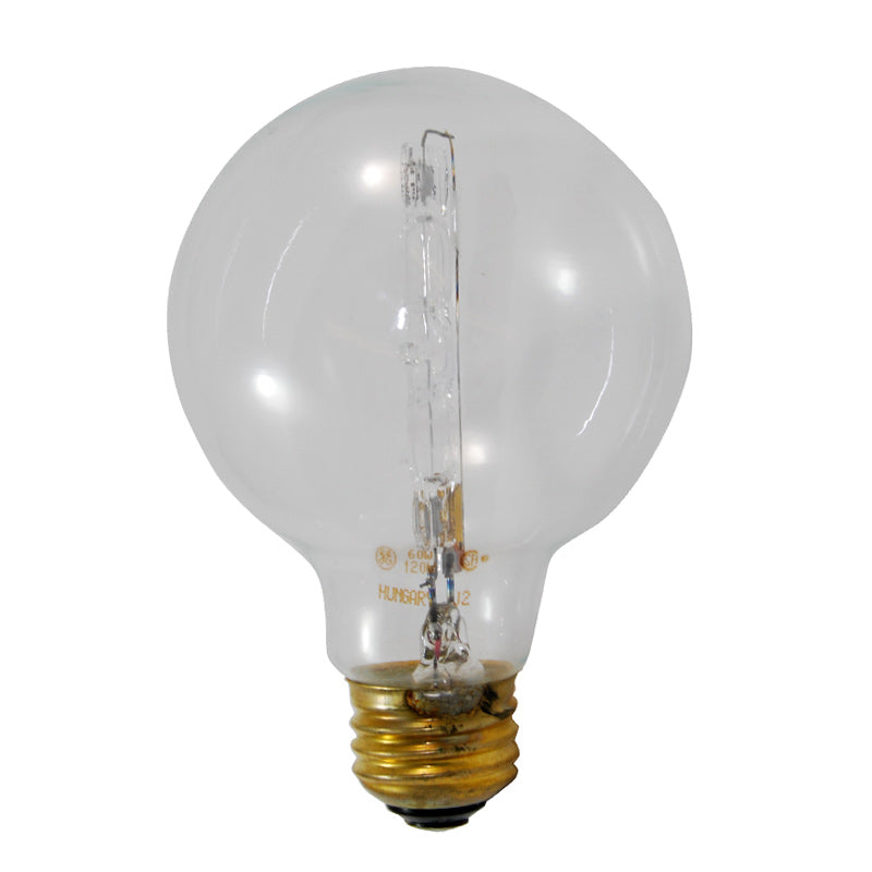 GE 60w 120v Edison G25 2900K Halogen Bulb