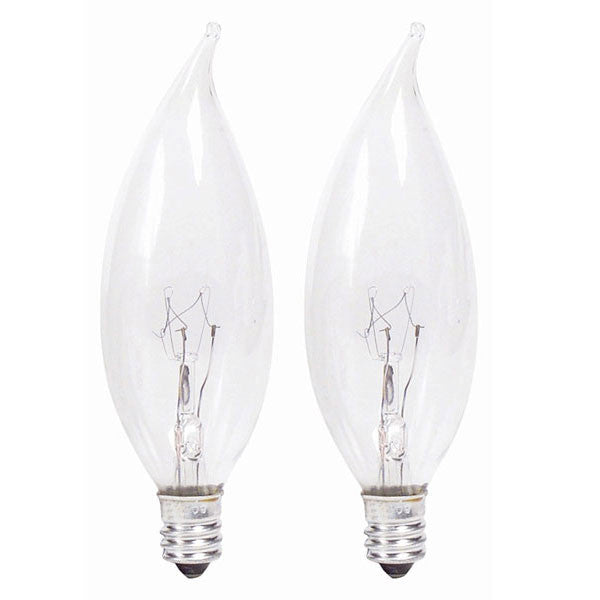 Philips 40w 120v BA9 E12 Clear DuraMax Decorative Incandescent - 2 Light Bulbs