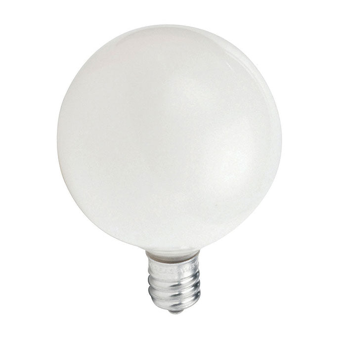 Philips 40w Globe G16.5 130V White E12 Candelabra Incandescent Bulb