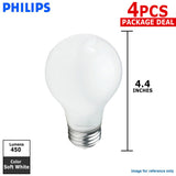 Philips 40w 120v A19 Soft White E26 DuraMax Incandescent Light Bulb -4 pack - BulbAmerica