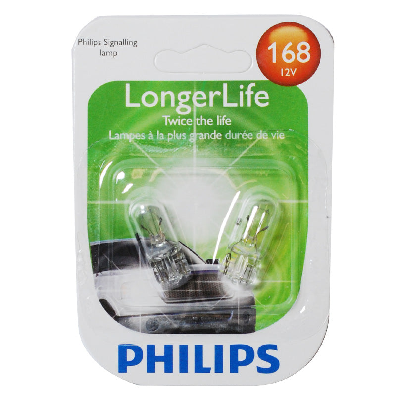 Philips 168LL - 5w 12v Wedge base Automotive Long Life Bulb - 2 pack –  BulbAmerica