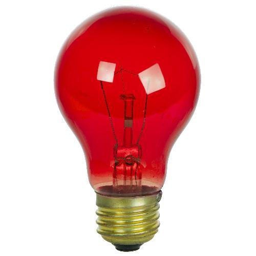 2Pk - SUNLITE 25w A19 120v Transparent Red Medium Base Light bulb