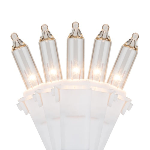 100 Clear Mini Lights, Lamp Lock 6" Spacing