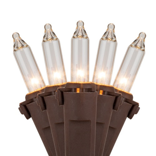 50 Clear Mini Lights, Lamp Lock 6" Spacing