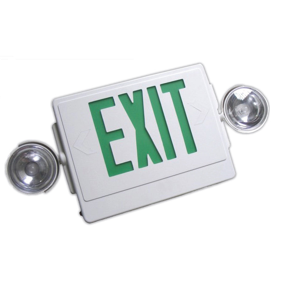 NICOR Remote Capable Emergency LED Exit Sign white w/ green lettering