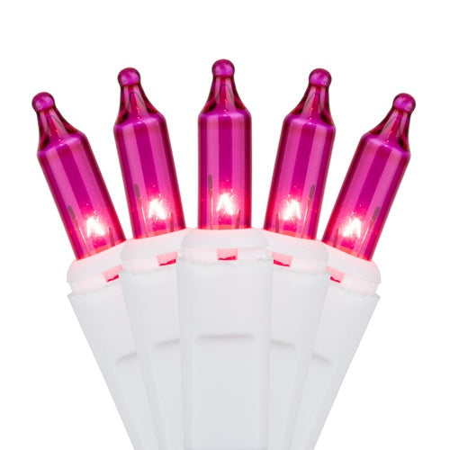 100 Pink Mini Lights 2.5" Spacing