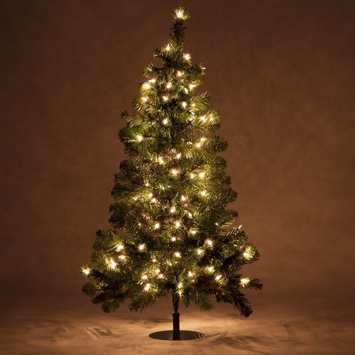 2 Trees - 3' Winchester Fir Walkway Tree, Clear Lights