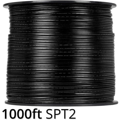 SPT2 1000' Black Bulk Wire, 10 Amp, Indoor / Outdoor Use