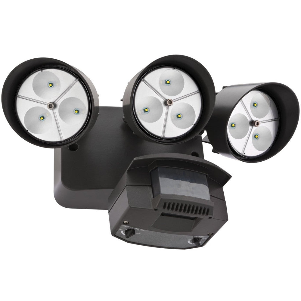 Lithonia White 2 Head Outdoor LED Security Floodlight Motion Sensing L ...