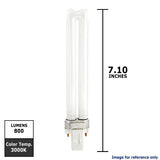 Sylvania 13W Single Tube 2-Pin T3 GX23 Fluorescent Light Bulb - BulbAmerica