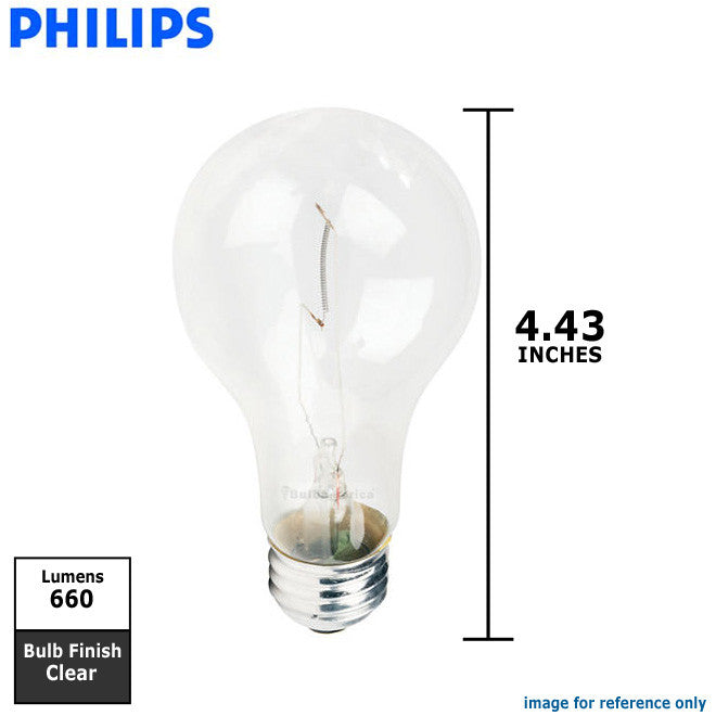 Philips 69w 130v A-Shape A21 Clear E26 Traffic Signal Incandescent Light Bulb