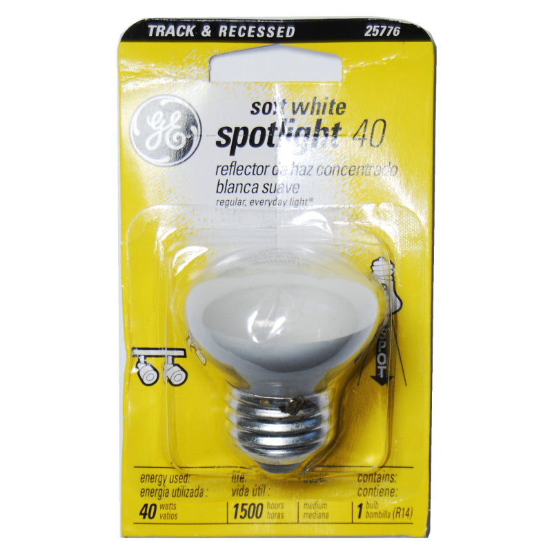 GE 40w 120v R14 E26 Base Spot Incandescent Reflector bulb
