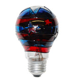 GE 25w 120v A-Shape A19 Motifs Red Blue & Clear 4th of July Decorative Incandescent Light Bulb