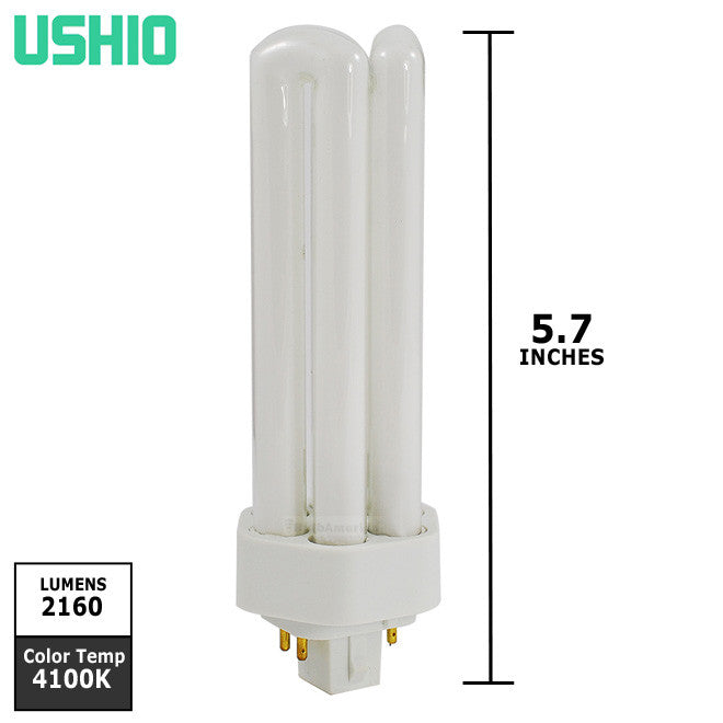 Ushio 32w 4100K Amalgam GX24Q-3 Triple Tube 4-Pin Fluorescent Tube Light Bulb