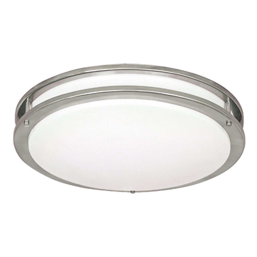 12 in. Ceiling Fixture Nickel with Frosted Acrylic 1X26WGU24
