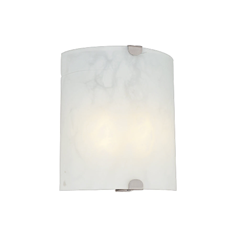 10 in. Wall Sconce Nickel with Alabaster Glass 2X13GU