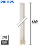 Philips 40w PL-L 2G11 Single Tube 4-Pin 3000K Fluorescent Light Bulb - BulbAmerica