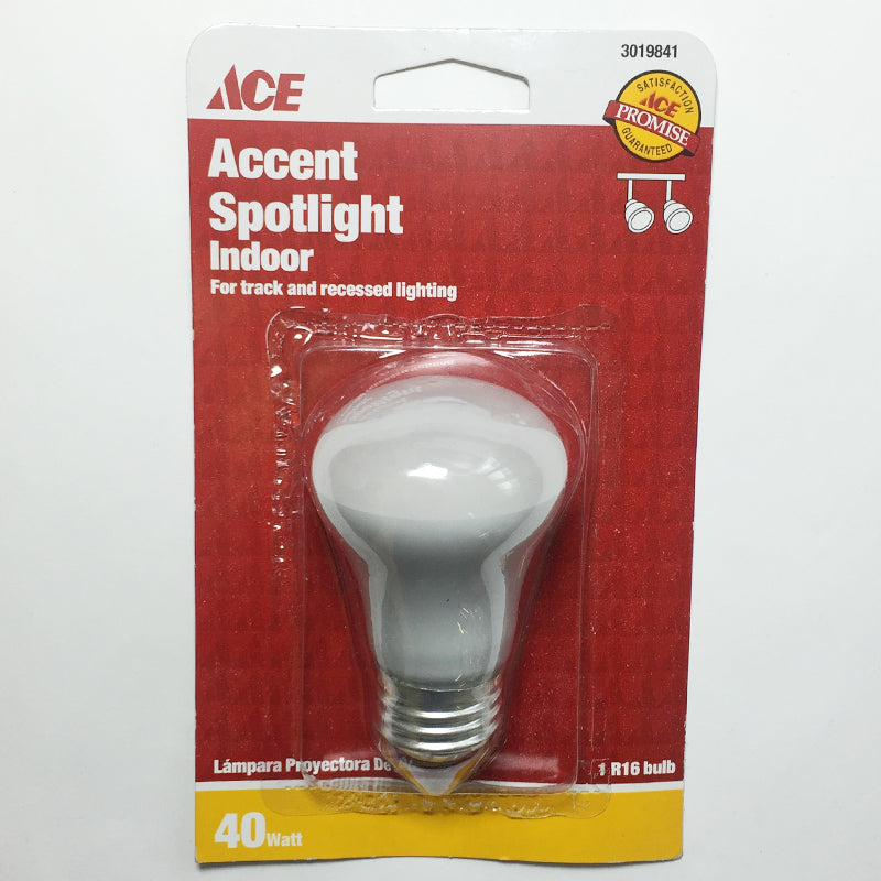 ACE 40w 120v R16 E26 base flood incandescent light bulb
