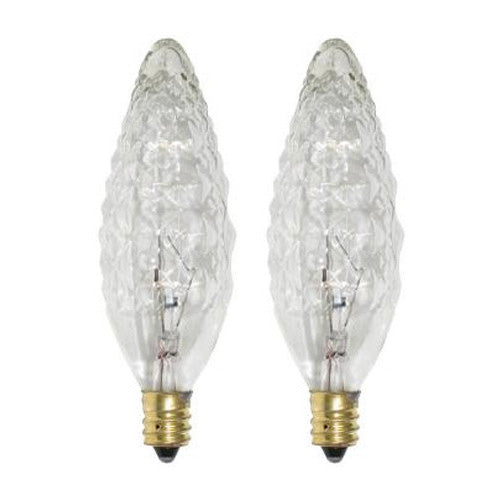 2PK - Sunlite 40w 120v E12 Candelabra Crystallite Clear 34100-SU bulbs
