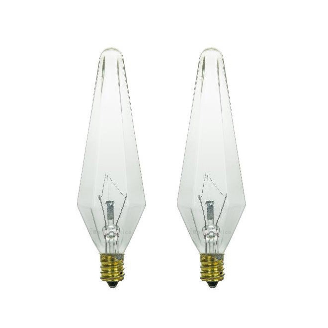 2PK - Sunlite 25w 120v Candelabra Prismlite Clear  Bulbs