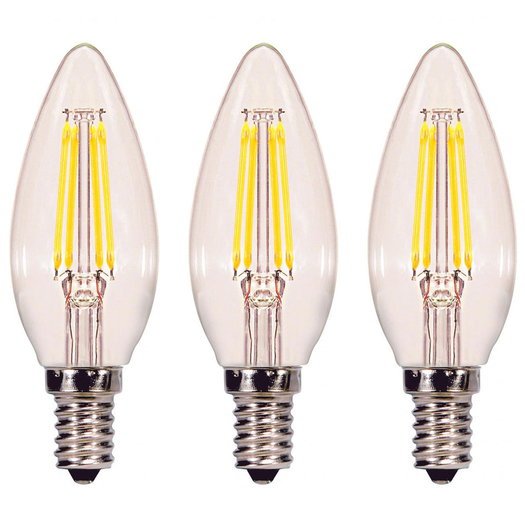 3Pack - 4.5w B11 LED E12 Candelabra base 2700K Soft White Light Bulb