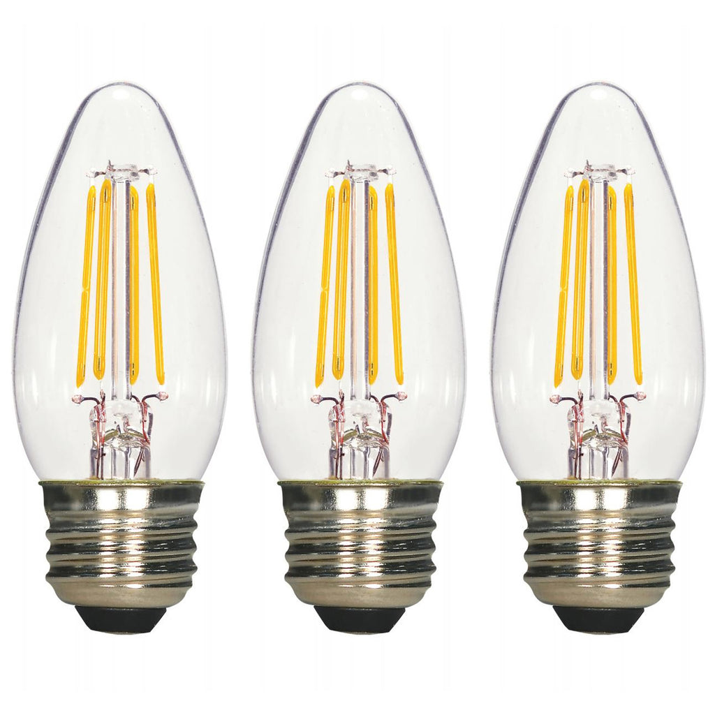 3PK - 4.5w B11 Candle LED 2700K Medium Base Non-Dimmable - 40w equiv