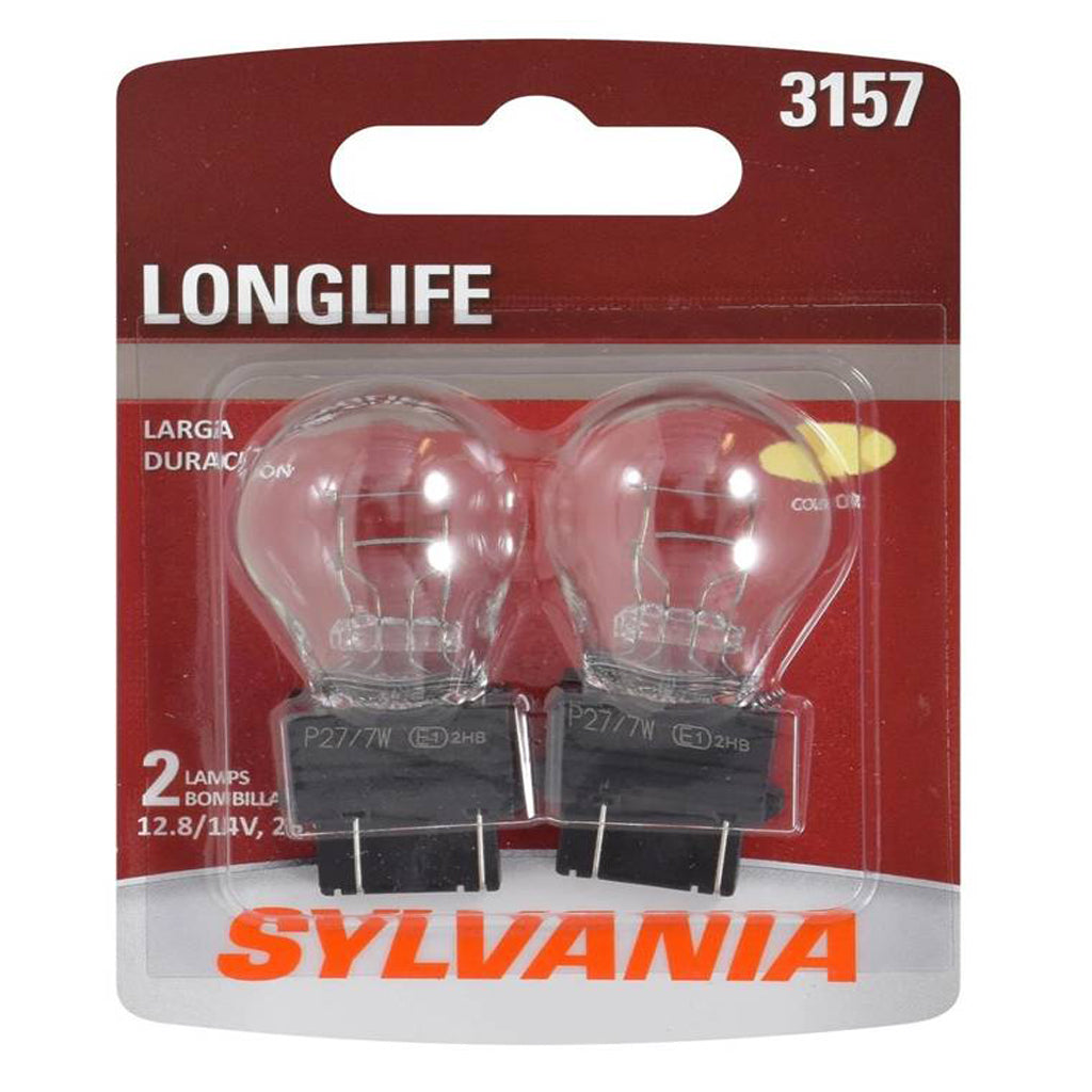 2Pk Sylvania 27w 12v Long Life 3000K Automotive Signal Light Bulb