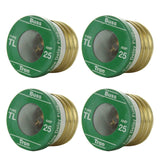 4Pk - Cooper Bussmann Type TL 25 AMP Buss Time Delay Tamper-Proof Base Fuse