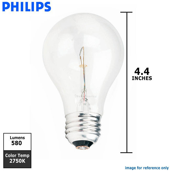 Philips 40w 120-130v A19 E26 Clear Incandescent Light Bulb