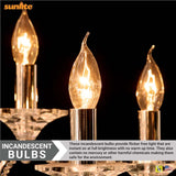 12Pk - Sunlite 25W Incandescent Flame Tip Petite Chandelier E12 Base Clear Bulb_1
