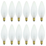 12Pk - Sunlite 15W Incandescent Petite Chandelier E12 Base Dimmable Frosted Bulb