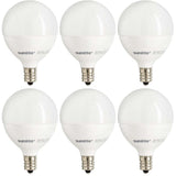 6Pk - Sunlite 5w LED G16.5 Frosted Globe E12 Base 2700K Bulb - 40W Equiv