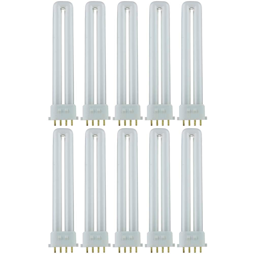 10Pk - Sunlite 13w Compact Fluorescent PL 4-Pin 2GX7 Base 30000K Light Bulb