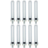 10Pk - Sunlite 9W 3000K 2-Pin U Shaped PL CFL Twin Tube Plugin G23 Base Bulb