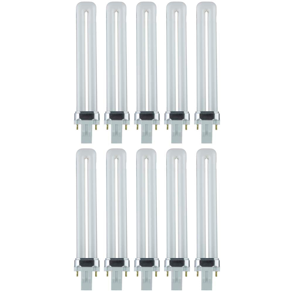 10Pk - Sunlite 13W 3000K 2-Pin U Shaped PL CFL Twin Tube Plugin GX23 Base Bulb