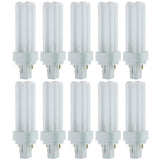 10Pk - Sunlite 13W 3000K PLD 2-Pin Double Twin Tube 120V GX23-2 Base Bulb