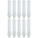 10Pk - Sunlite 26w 2700K LD Double U-Shaped Twin Tube CFL 2-Pin G24D-3 Base Bulb