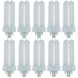 10Pk - Sunlite 26w 2700K PLD 4-Pin Triple U-Shaped Twin Tube GX24Q-3 Base Bulb