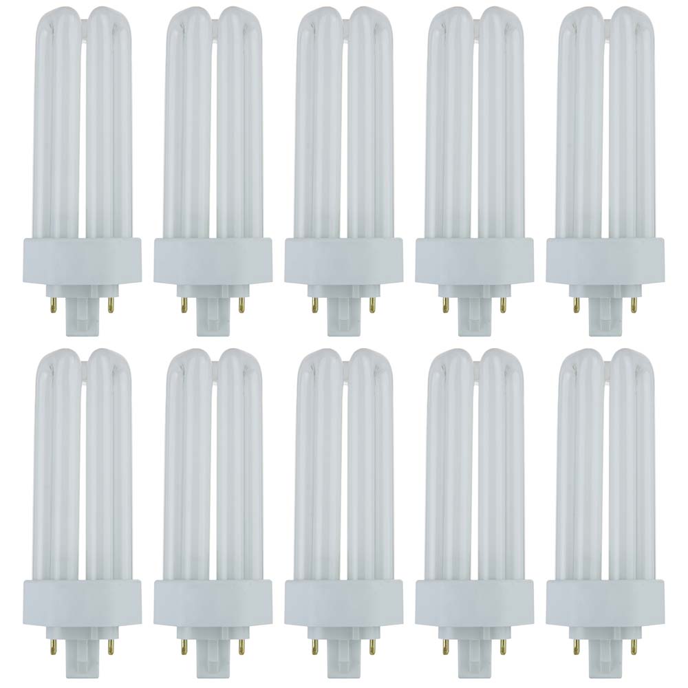10Pk - Sunlite 26w 3000K PLD 4-Pin Triple U-Shaped Twin Tube GX24Q-3 Base Bulb