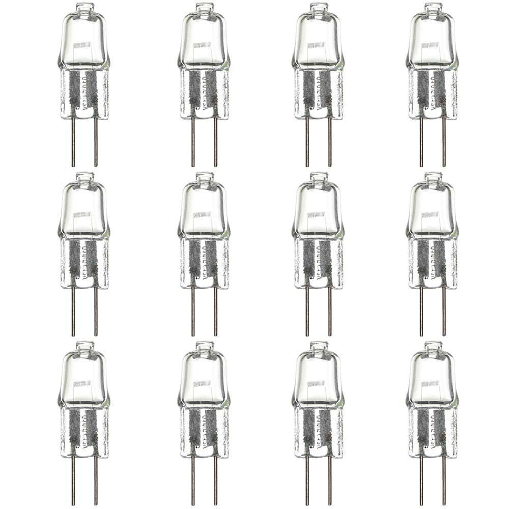 12Pk - Sunlite 10w 12v T2.5 Bi-Pin G4 Base 3200K Clear Incandescent Light Bulb