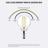 6Pk - Sunlite 2.5w LED G16.5 Globe E12 Base 3000K Bulb - 25W Equiv_3