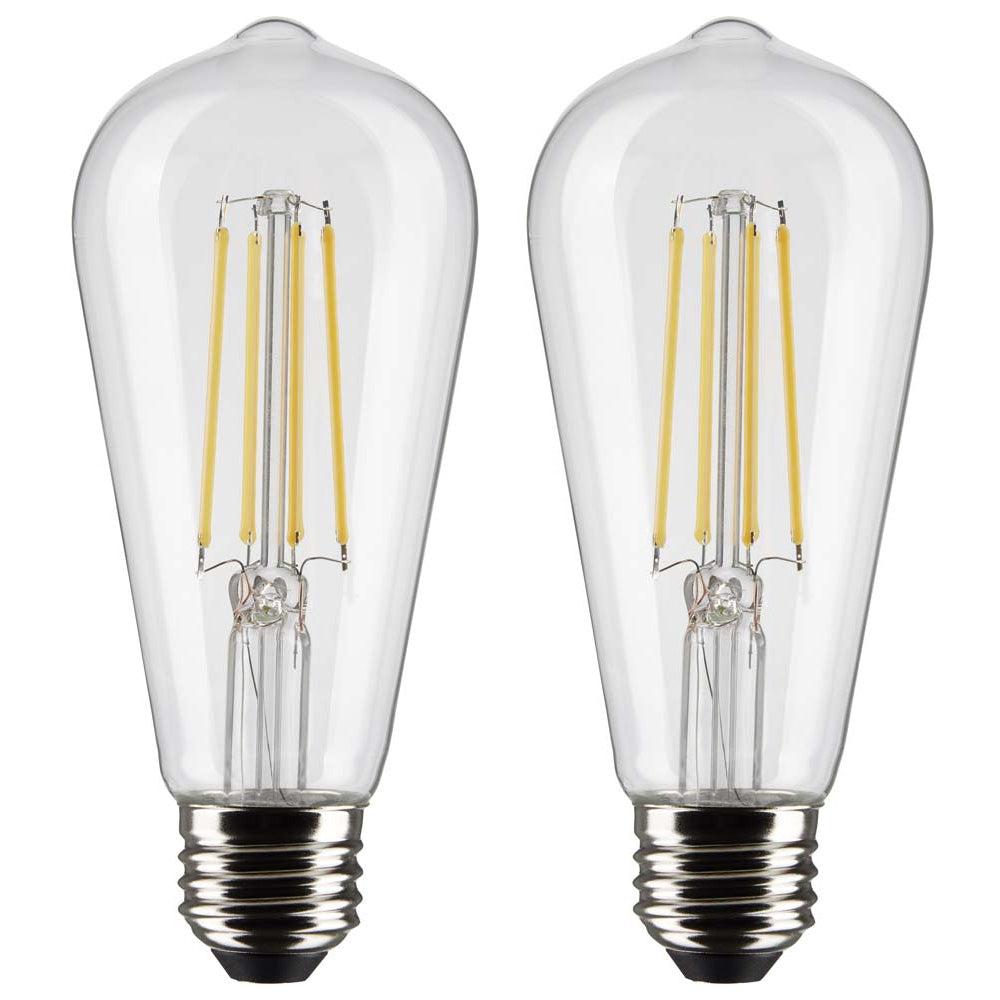 2Pk - 7w ST19 LED 800Lm 90CRI 2700K Soft White Dimmable - 60w equiv