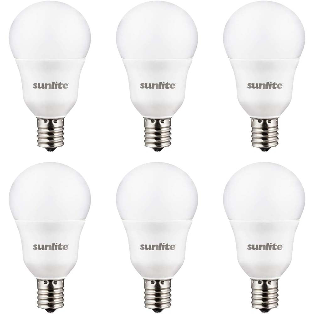6Pk - Sunlite 6w LED A15 Frosted E17 Base Dimmable 3000K Bulb - 40W Equiv